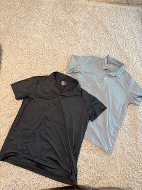 Men's Short Sleeve Polo Shirt - Black and Grey Both